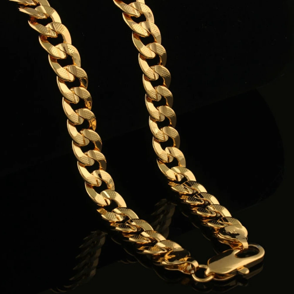 Classic Necklace Mens Womens 9mm/7mm Width Yellow Gold Filled Hammer Flat Curb Chain Choker Necklace 60cm Solid Jewelry Gift
Classic Necklace Mens Womens 9mm/7mm Width Yellow Gold Filled Hammer Flat Curb Chain Choker Necklace 60cm Solid Jewelry Gift