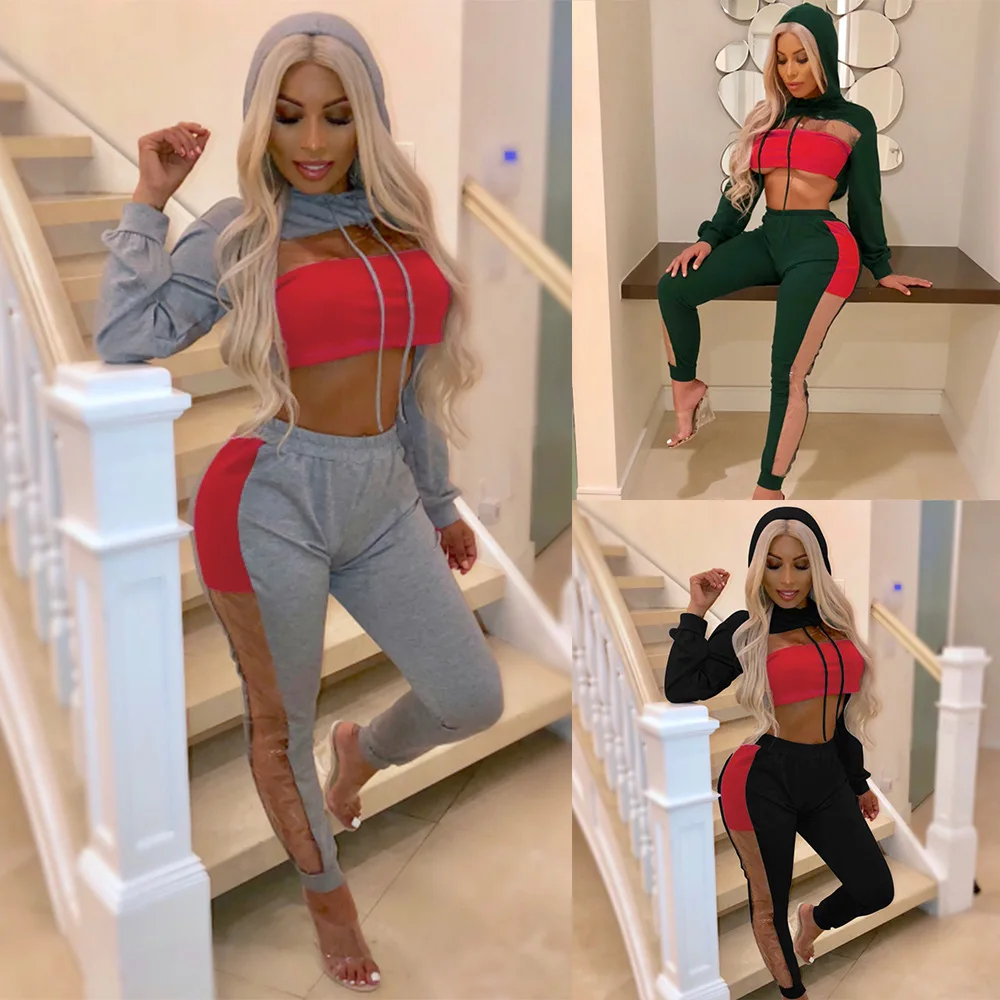 S-XL long sleeve short hooded tops long pant two piece set casual leisure brand 2pcs set autumn winter women clothes
S-XL long sleeve short hooded tops long pant two piece set casual leisure brand 2pcs set autumn winter women clothes