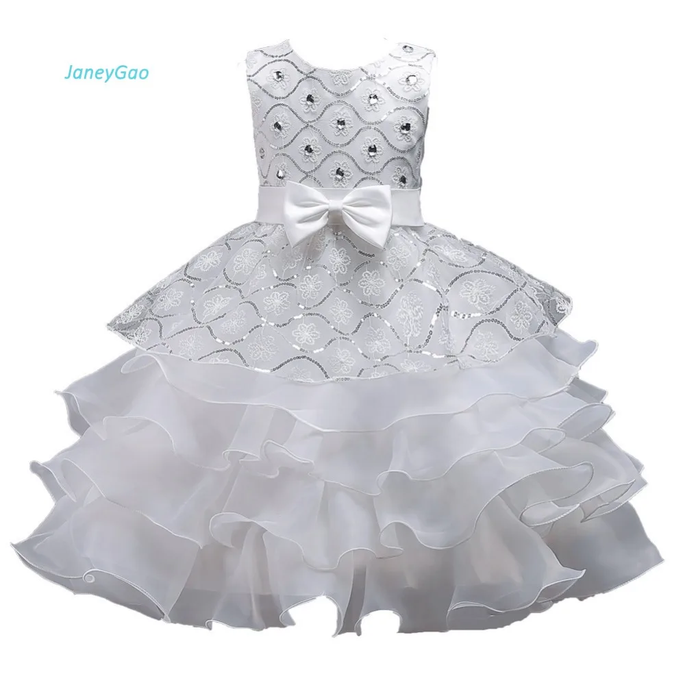 JaneyGao Flower Girl Dresses For Wedding Party Elegant White With Sequins Tiered Dresses For Little Girl Formal Gown In Stock
JaneyGao Flower Girl Dresses For Wedding Party Elegant White With Sequins Tiered Dresses For Little Girl Formal Gown In Stock
