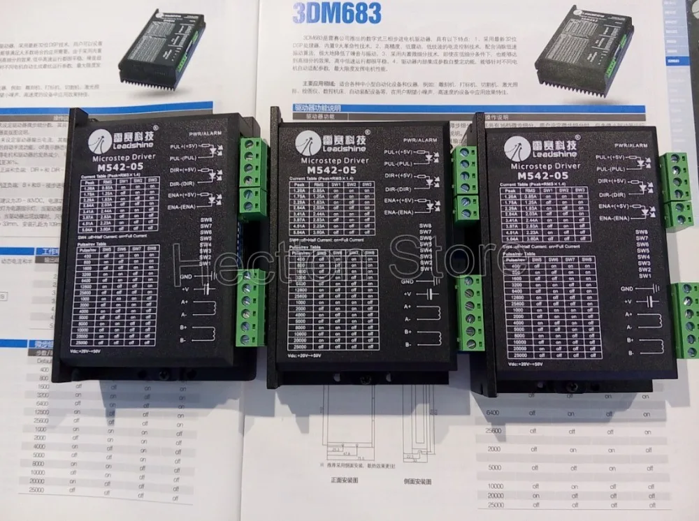 For Free Whole 3 pcs a lot New Leadshine 2-phase microstepping stepper drive M542-05 work Voltage 24-50 out current 1.2A-5.0A
For Free Whole 3 pcs a lot New Leadshine 2-phase microstepping stepper drive M542-05 work Voltage 24-50 out current 1.2A-5.0A
