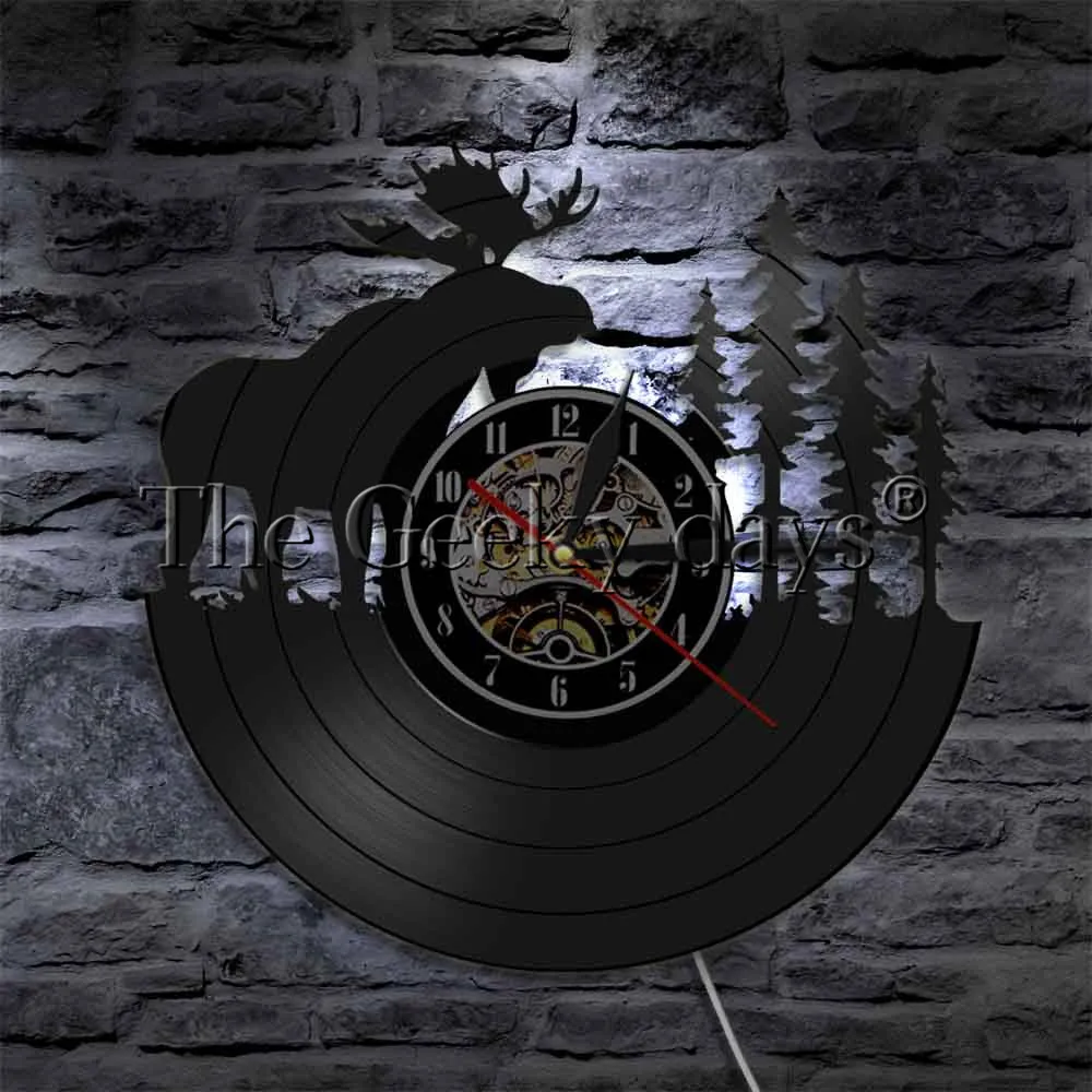 Wild Woodland Animal Forest Bull Elk Wall Clock Wildlife Exclusive Hanging Lamp Vinyl Record Clock Wall Art
Wild Woodland Animal Forest Bull Elk Wall Clock Wildlife Exclusive Hanging Lamp Vinyl Record Clock Wall Art