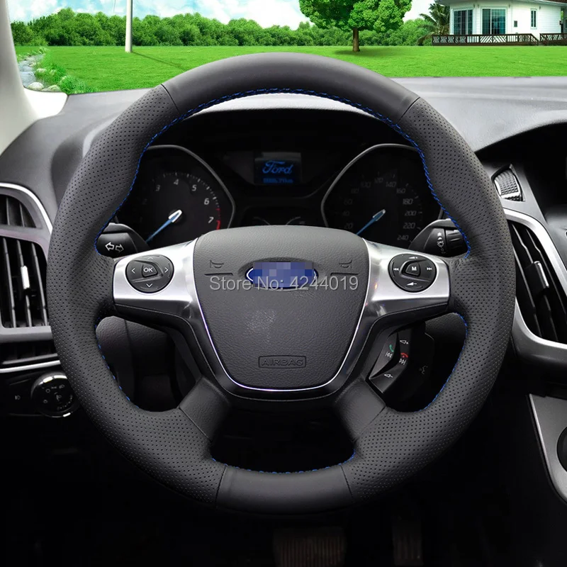 For Ford Focus Kuga Sport Black leather DIY Hand Sewing steering wheel cover car accessories
For Ford Focus Kuga Sport Black leather DIY Hand Sewing steering wheel cover car accessories