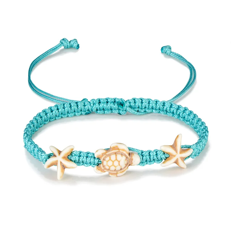 New Fashion Hand Woven Starfish Turtle Anklets Korean Wax Line Rope Foot Chain Ankle Bracelets for Women Accessories
New Fashion Hand Woven Starfish Turtle Anklets Korean Wax Line Rope Foot Chain Ankle Bracelets for Women Accessories