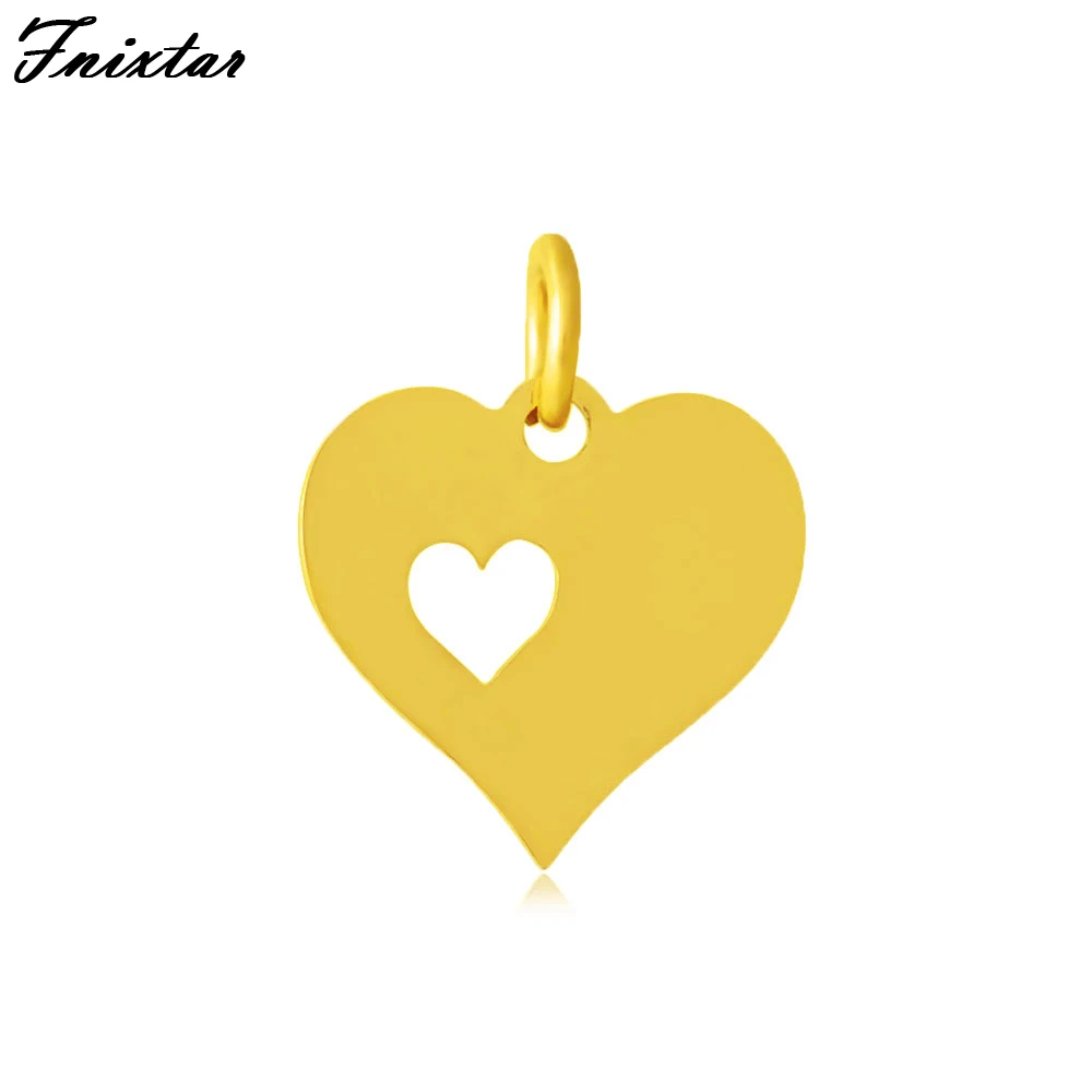 Fnixtar Fashion Gold Color Stainless Steel Hollow Heart Charm For Women Jewelry Making Love Mini Charm Wholesale 10pcs/lot
Fnixtar Fashion Gold Color Stainless Steel Hollow Heart Charm For Women Jewelry Making Love Mini Charm Wholesale 10pcs/lot