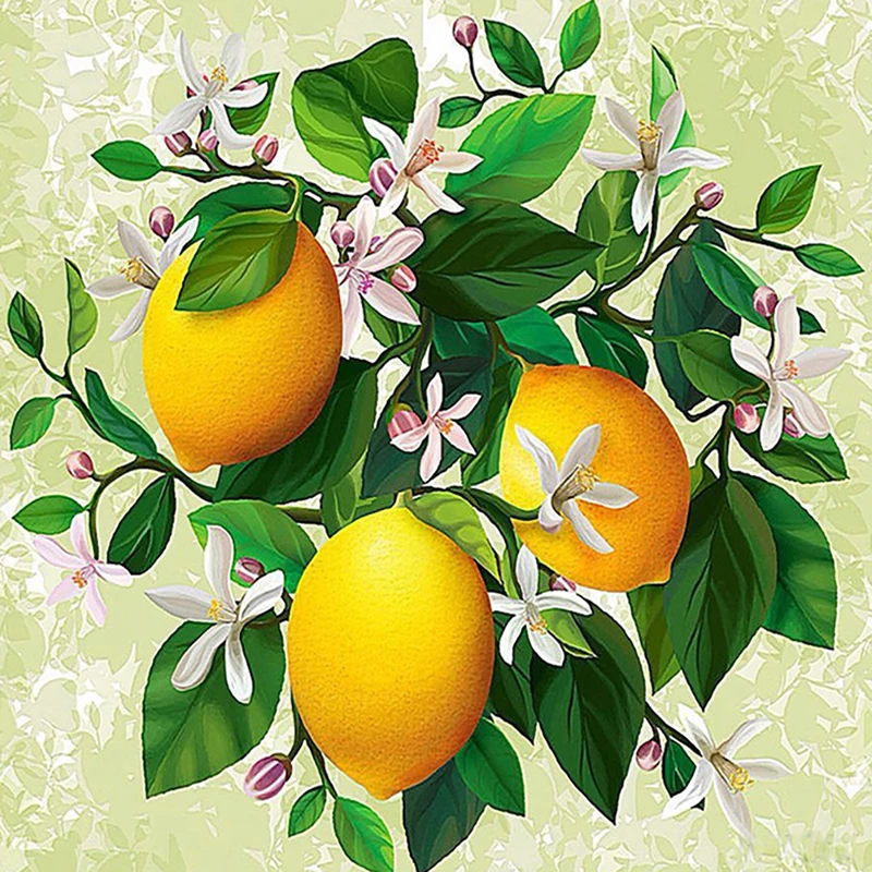 Фото GLymg Lemon Flower вышивка рукоделие DIY Алмазная наборы 5D алмазная живопись настенная