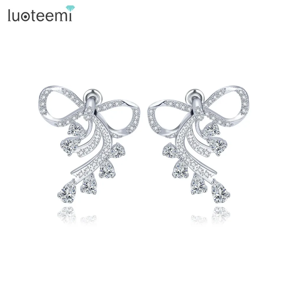 LUOTEEMI 2016 European Style Fashion AAA Clear Cubic Zirconia Drop Ribbon Earrings Stud Earring For Women Bijoux Jewelry Brincos
LUOTEEMI 2016 European Style Fashion AAA Clear Cubic Zirconia Drop Ribbon Earrings Stud Earring For Women Bijoux Jewelry Brincos