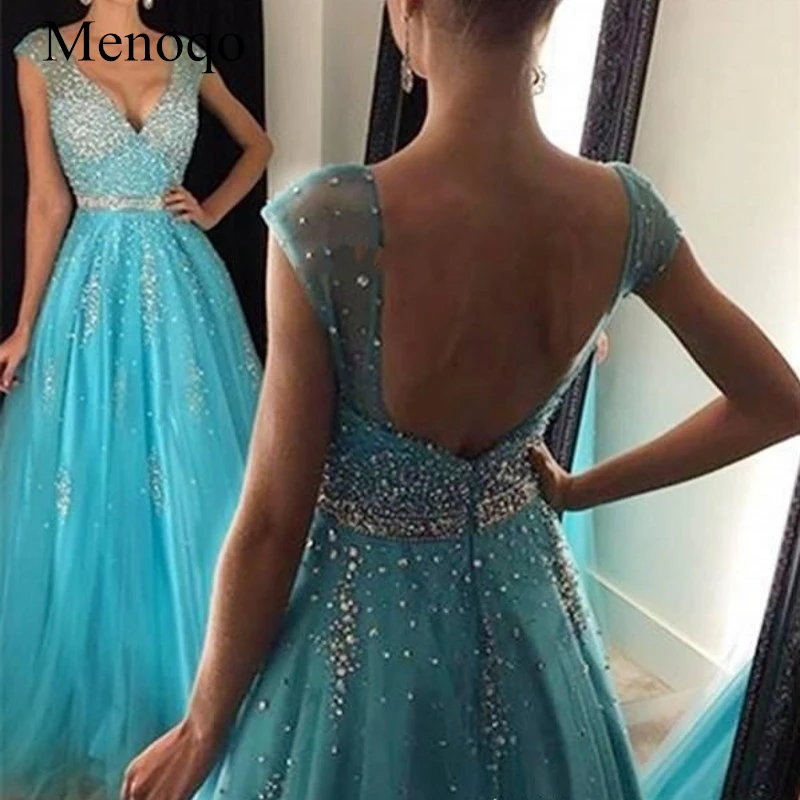 Menoqo Vestidos De Festa Prom Dresses V neck Sleeveless Tulle Crystal A-line Long Evening Dresses W1701167
Menoqo Vestidos De Festa Prom Dresses V neck Sleeveless Tulle Crystal A-line Long Evening Dresses W1701167