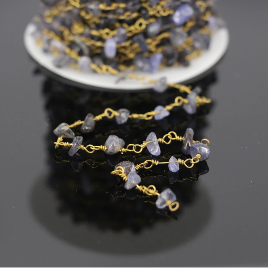 5Meter, Blue crystal Quartz Chip Beads Rosary Chain,Gold plated Wire Wrapped Chain bracelet Jewelry Findings women Sweater chain
5Meter, Blue crystal Quartz Chip Beads Rosary Chain,Gold plated Wire Wrapped Chain bracelet Jewelry Findings women Sweater chain
