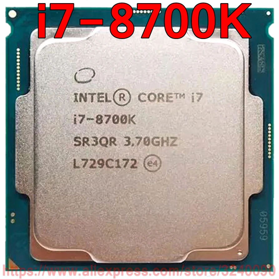 Оригинальный процессор Intel CPU Core 8 series i7 8700K 3 70 ГГц 12M 6 ядерный разъем 1151 Бесплатная