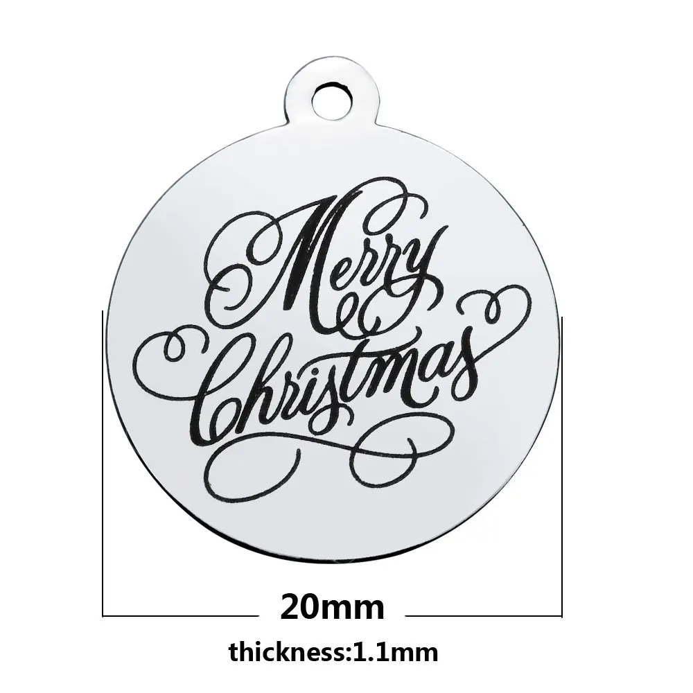 20pcs/lot 20mm Stainless steel DIY accessories disc tag handmade jewelry pendant engraving Merry Christmas charm for bracelet
20pcs/lot 20mm Stainless steel DIY accessories disc tag handmade jewelry pendant engraving Merry Christmas charm for bracelet