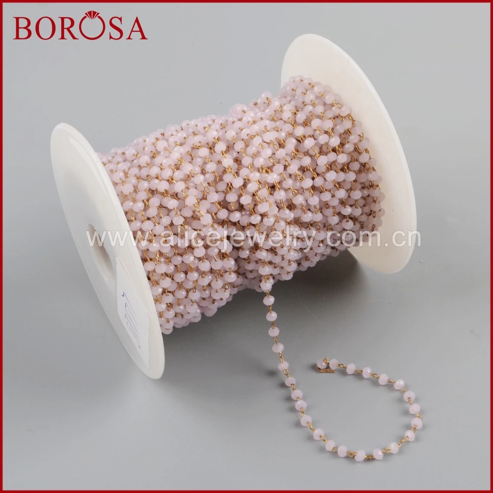 BOROSA 5 метров 3 мм розовые стеклянные бусины цепи для ожерелья, высокое качество, модные четки цепи для изготовления ювелирных изделий JT177
BOROSA 5 метров 3 мм розовые стеклянные бусины цепи для ожерелья, высокое качество, модные четки цепи для изготовления ювелирных изделий JT177