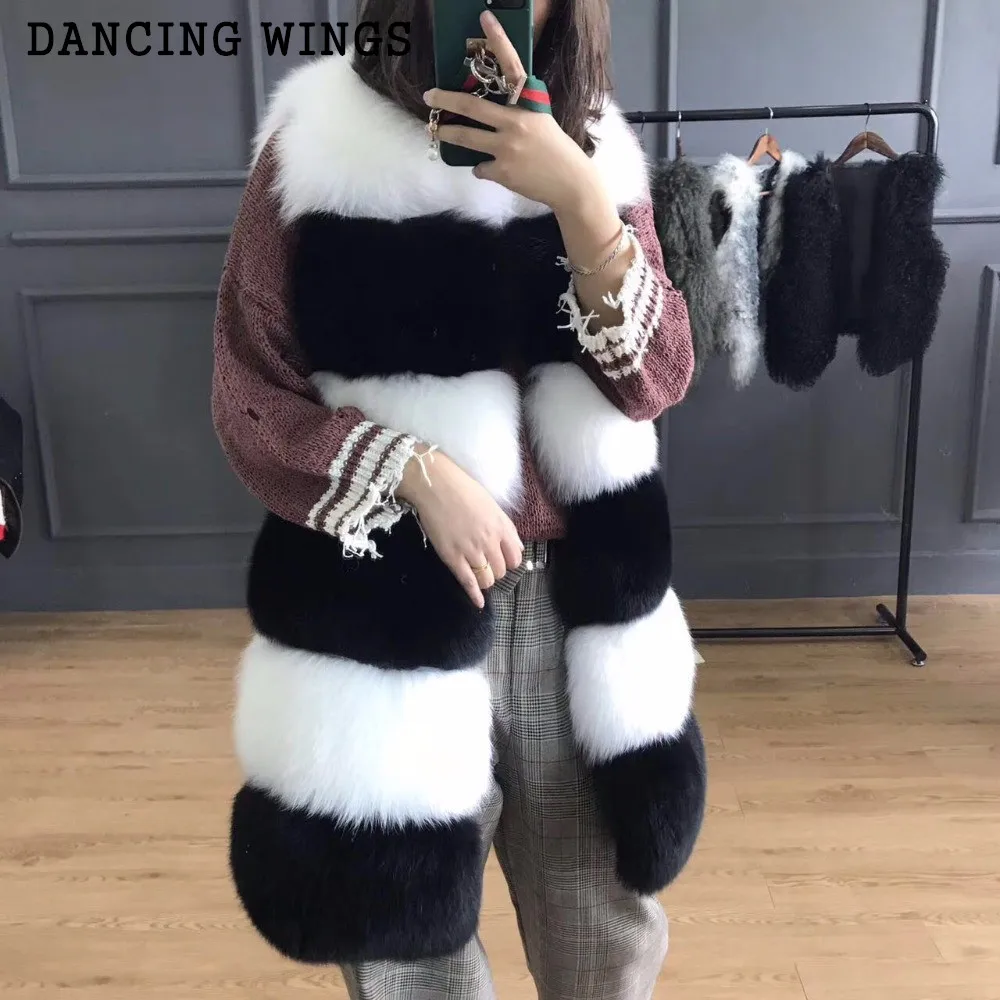 European Style Women Real Fox Fur Vest Striped Sleeveless Coat Casual O-neck Winter Warm Fur Outwear
European Style Women Real Fox Fur Vest Striped Sleeveless Coat Casual O-neck Winter Warm Fur Outwear