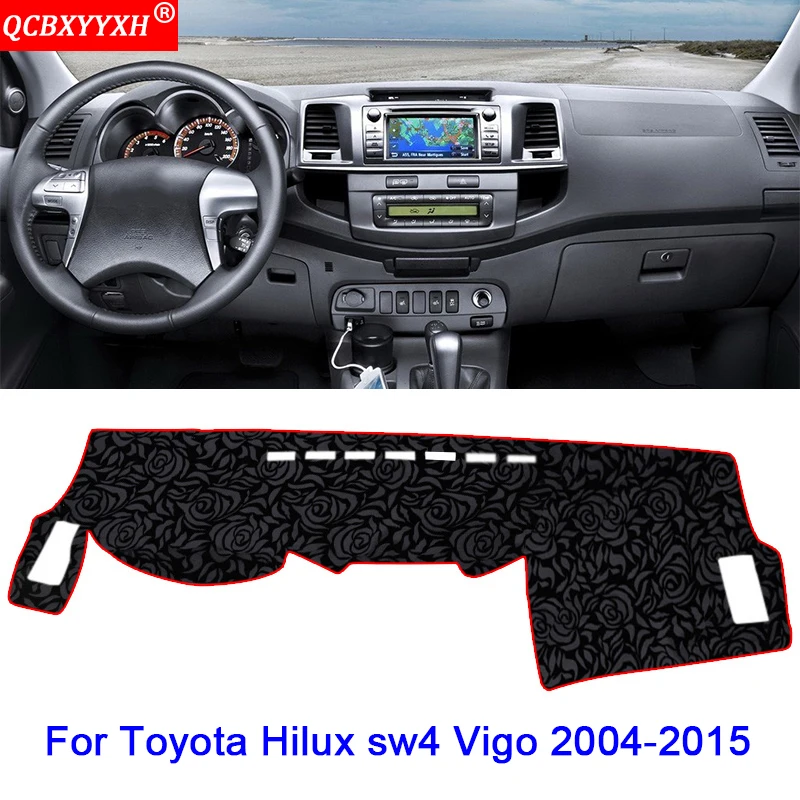 Car-styling Car Dashboard Avoid Light Pad Polyester Instrument Platform Cover Protective Mat For Toyota Hilux sw4 Vigo 2004-2015 |