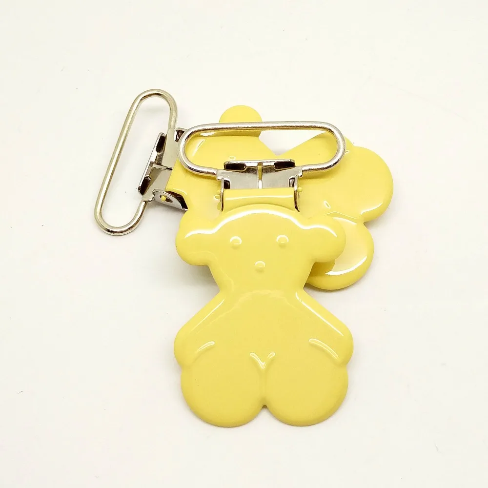 Hot selling 100pcs metal painted bear suspender clips yellow color wholesale metal bear suspender clips
Hot selling 100pcs metal painted bear suspender clips yellow color wholesale metal bear suspender clips