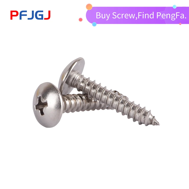 Peng Fa M3 M4 M5 M6 304 Stainless Stee Self-tapping Truss Screws Round large Flat round Head Cross Mushroom Phillips Screws
Peng Fa M3 M4 M5 M6 304 Stainless Stee Self-tapping Truss Screws Round large Flat round Head Cross Mushroom Phillips Screws