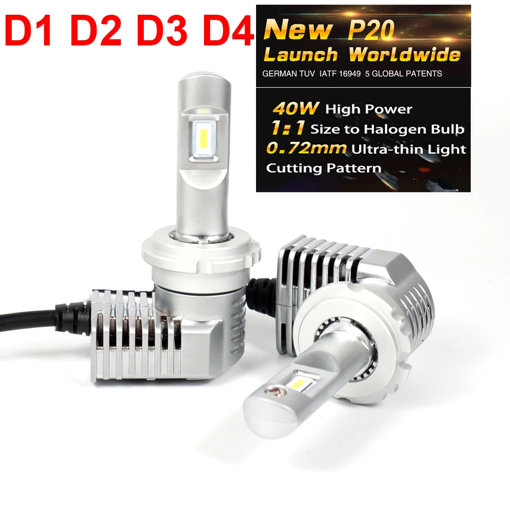 

1 Set Super MINI SIZE D1S D2S D3S D4S CSP CHIPS P20 Car LED Headlight All-in-one Turbo Fan 1:1 Front Bulb Lamp 45W 5200LM 6000K