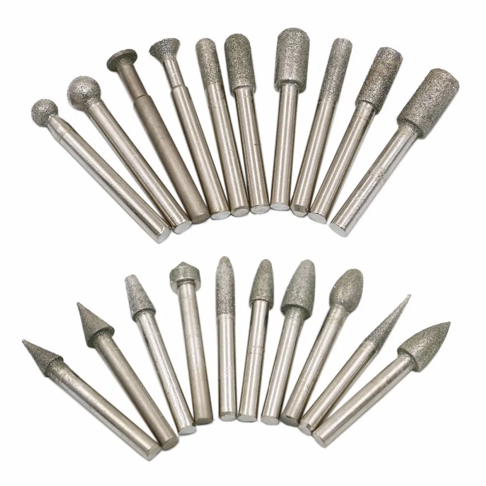 20pcs/Set Diamond Grinding Rods for Rotary Dremel Tools Metalworking Dremel Accessories Drilling Carving Tool Shank Diameter 6mm
20pcs/Set Diamond Grinding Rods for Rotary Dremel Tools Metalworking Dremel Accessories Drilling Carving Tool Shank Diameter 6mm