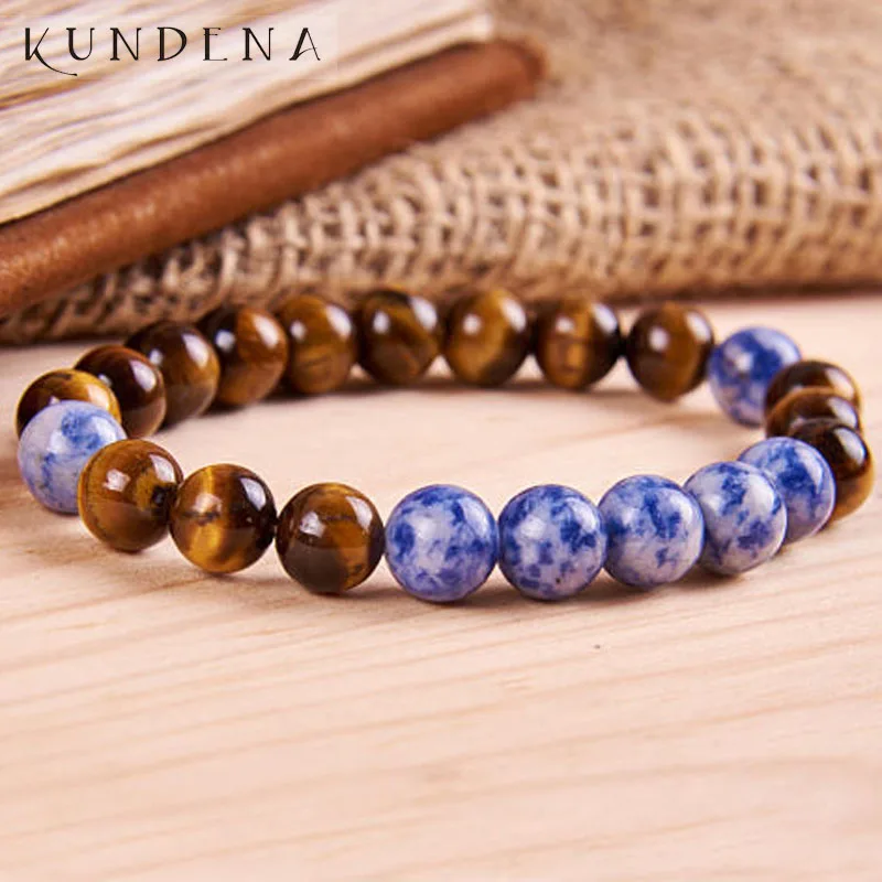 Men's Tiger Eye Beaded Bracelet Natural Stone Mala Gift Blue and White Dot Stone Stretch bracelet for man
Men's Tiger Eye Beaded Bracelet Natural Stone Mala Gift Blue and White Dot Stone Stretch bracelet for man