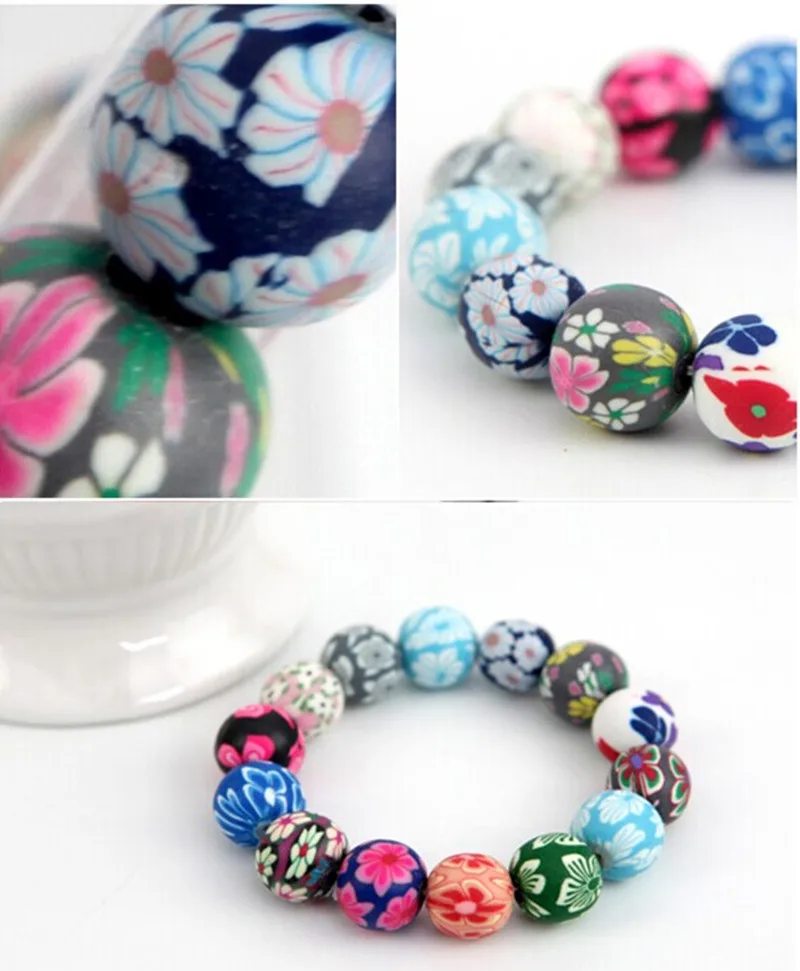 Ethnic Chinese Style Gift Jingdezhen Painted Handmade Beads Srand Bracelet Elastic Rope Chain Delicate Women Pulseras Mujer | Украшения и