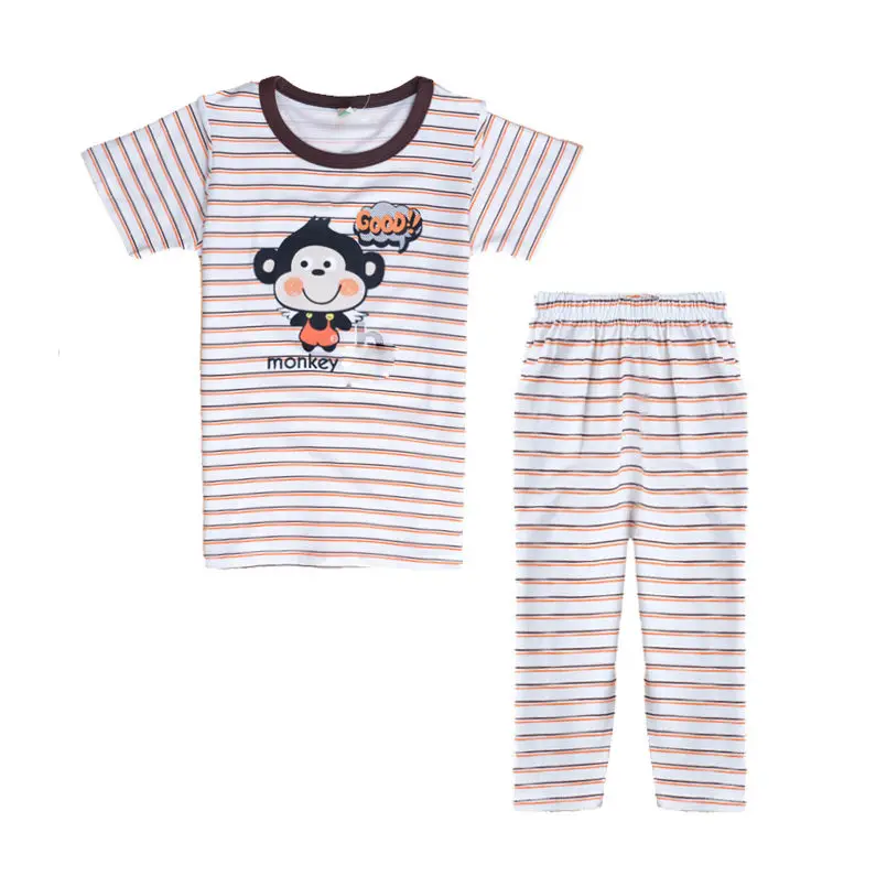 Cartoon Pajama Sets for Children Summer Sleepwear Casual Kid Short Sleeve Stripe Infant Clothing Sets Cotton Teenager Suits 4-14
Cartoon Pajama Sets for Children Summer Sleepwear Casual Kid Short Sleeve Stripe Infant Clothing Sets Cotton Teenager Suits 4-14