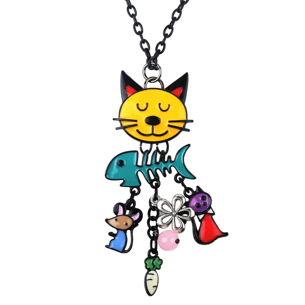 Bonsny Cat Necklace Pendant Long Chain French Enamel Alloy Fish Charm Fashion Brand Jewelry For Women Girl 2017 New Cute Animal
Bonsny Cat Necklace Pendant Long Chain French Enamel Alloy Fish Charm Fashion Brand Jewelry For Women Girl 2017 New Cute Animal