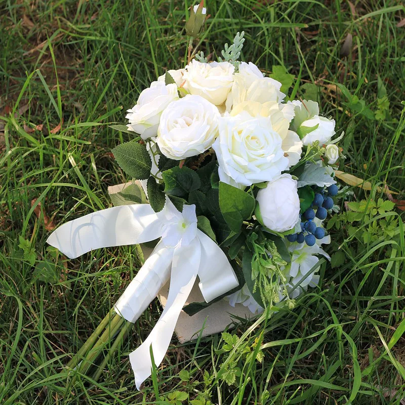 Wedding bouquet bride holding flower simulation rose blueberry fleshy plant simulation wholesale Free Shipping 
Wedding bouquet bride holding flower simulation rose blueberry fleshy plant simulation wholesale Free Shipping