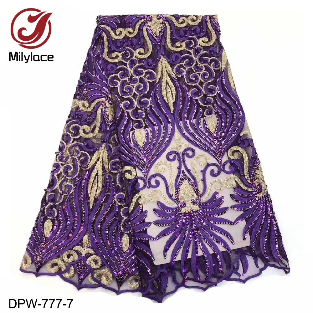 Milylace customized French lace fabric 5 yards embroidery tulle lace fabric with beads and sequins for girls dresses DPW-777
Milylace customized French lace fabric 5 yards embroidery tulle lace fabric with beads and sequins for girls dresses DPW-777