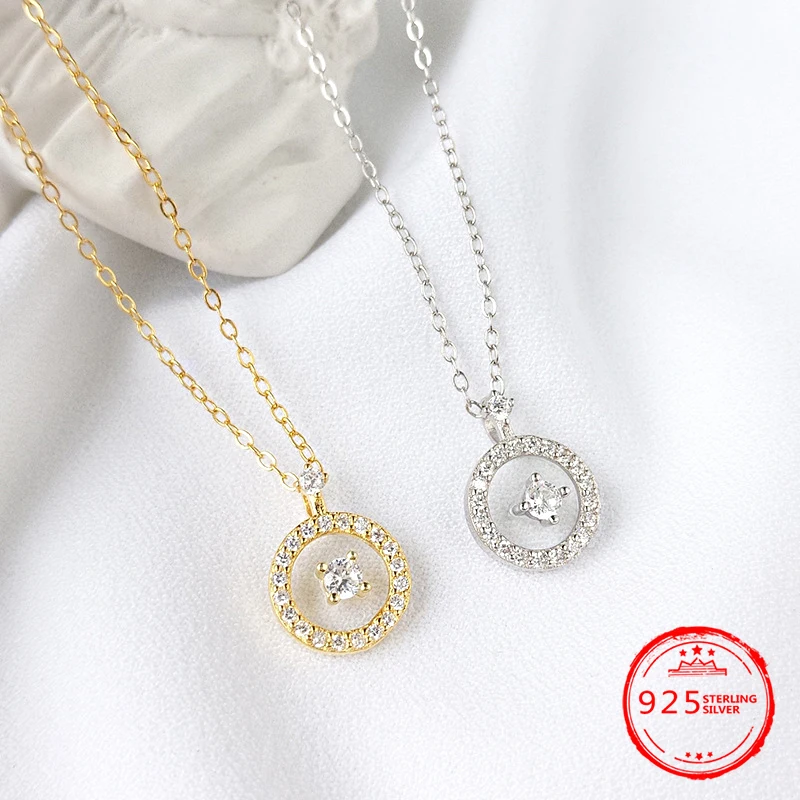 S925 sterling silver necklace female European and American pendant inlaid zircon circle female gift jewelry custom
S925 sterling silver necklace female European and American pendant inlaid zircon circle female gift jewelry custom