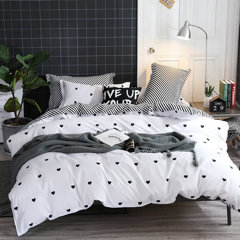 Home Textile 3 And 4 Sets Fashion Heart Bed Set Polyester Soft Bedding Set Black Twin Bed Set
Home Textile 3 And 4 Sets Fashion Heart Bed Set Polyester Soft Bedding Set Black Twin Bed Set