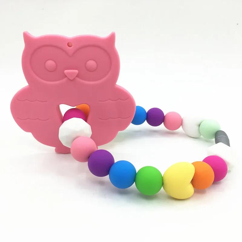 owl pendant Food Grade Silicone Baby pendnat toy Teething chain with large owl pendant-silicone loose beads
owl pendant Food Grade Silicone Baby pendnat toy Teething chain with large owl pendant-silicone loose beads