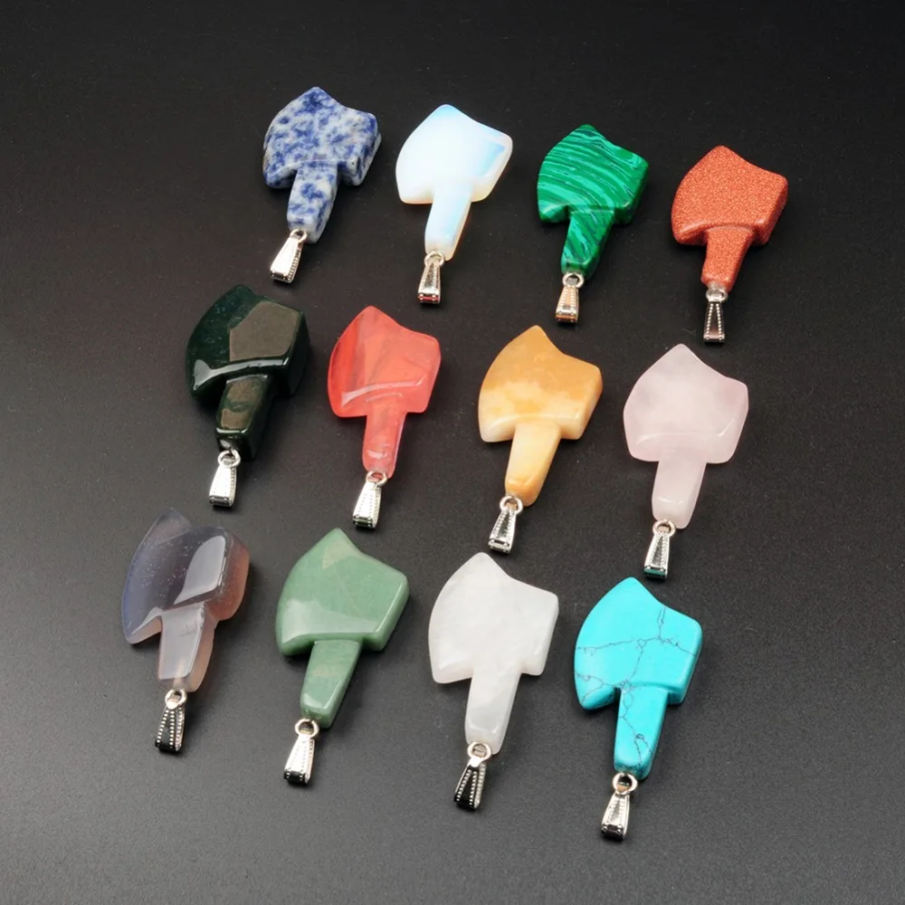 New Free Shipping Fashion hot Sell Assorted Natural stone Mixed Axe shape charms pendants For jewelry 12pcs/lot Wholesale
New Free Shipping Fashion hot Sell Assorted Natural stone Mixed Axe shape charms pendants For jewelry 12pcs/lot Wholesale