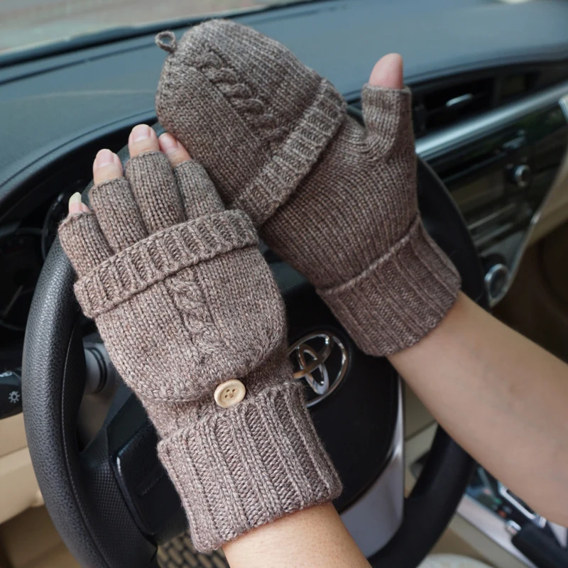 Men Fingerless Gloves Wool Gloves Winter Outdoor Driving Mitten Fashion Male Knitted Thick Warm Flip Half Finger Gloves A19
Men Fingerless Gloves Wool Gloves Winter Outdoor Driving Mitten Fashion Male Knitted Thick Warm Flip Half Finger Gloves A19