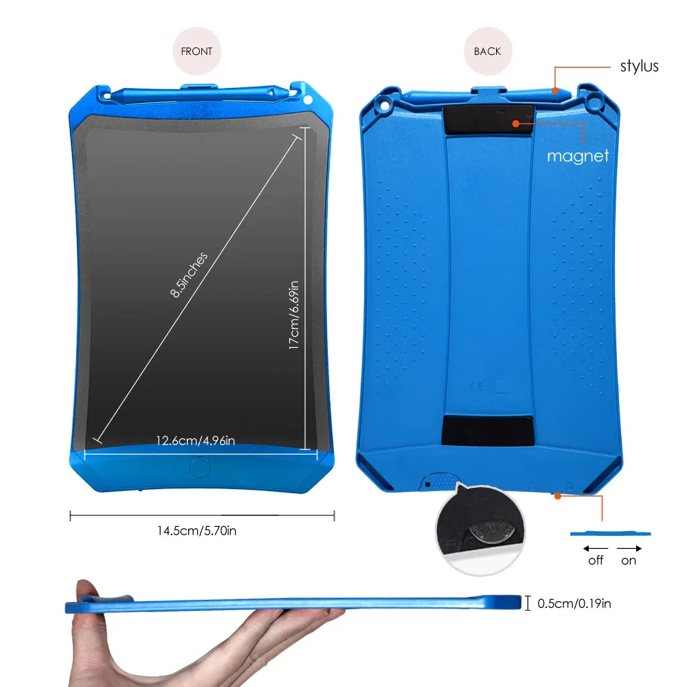 8.5 inch Portable Smart LCD Writing Tablet Electronic Notepad Drawing Graphics Board With Stylus Pen With Battery for Children
8.5 inch Portable Smart LCD Writing Tablet Electronic Notepad Drawing Graphics Board With Stylus Pen With Battery for Children