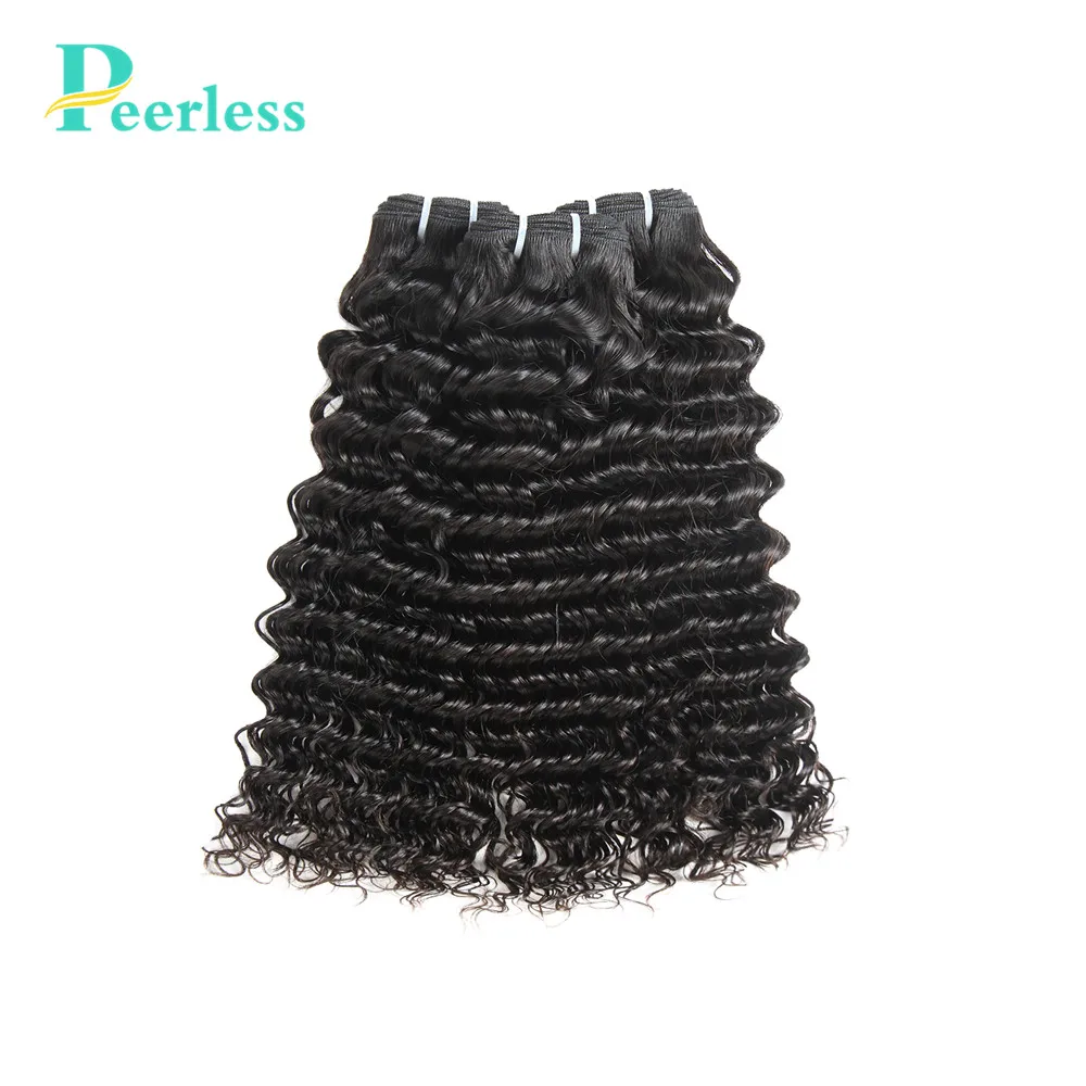 Peerless волос перуанский Девы глубокая волна 3 Связки 100% Человеческие волосы ткань