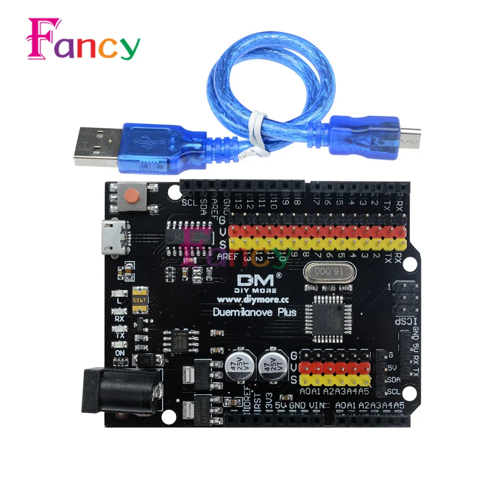 Макетная плата Duemilanove Plus, модуль CH340G ATmega328P, микроконтроллер заменяет FT232, совместимый с Arduino с USB-кабелем
Макетная плата Duemilanove Plus, модуль CH340G ATmega328P, микроконтроллер заменяет FT232, совместимый с Arduino с USB-кабелем
