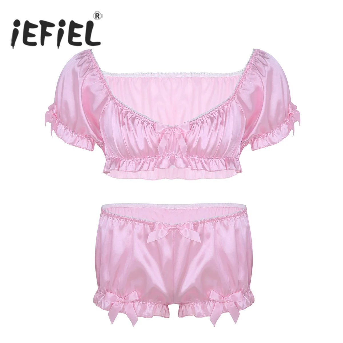 Mens Sissy Lingerie Underwear Soft Silky Crop Top with Bloomers Boxer Shorts Underwear Gay Boxer Homme for Male Sexy Nightwear
Mens Sissy Lingerie Underwear Soft Silky Crop Top with Bloomers Boxer Shorts Underwear Gay Boxer Homme for Male Sexy Nightwear