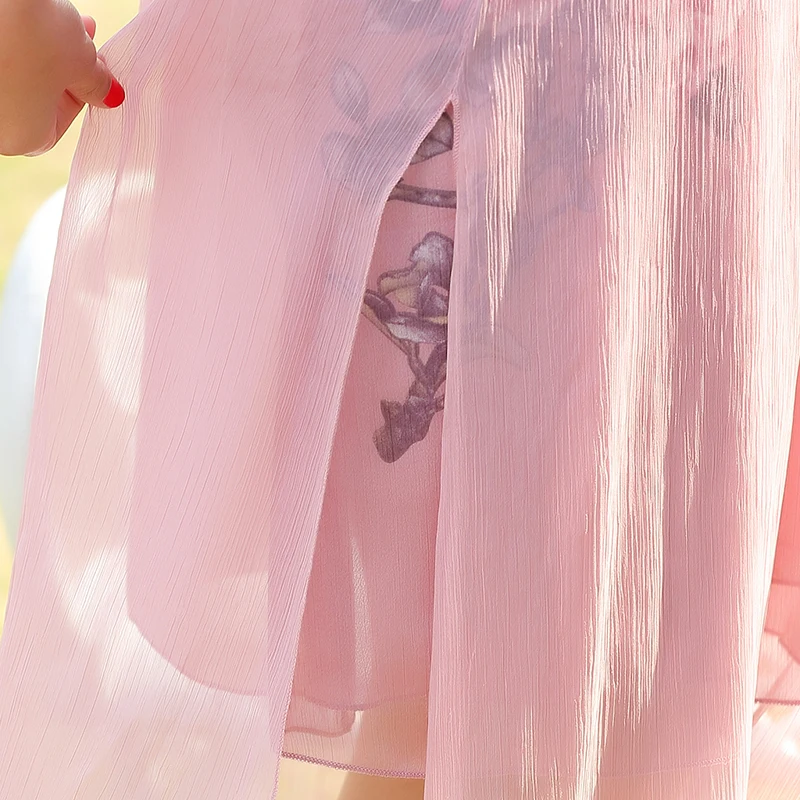 summer fashion Pink Print dress women Chinese Style temperament O-Neck Knee-Length dress elegant Chiffon A-Line dress women
summer fashion Pink Print dress women Chinese Style temperament O-Neck Knee-Length dress elegant Chiffon A-Line dress women