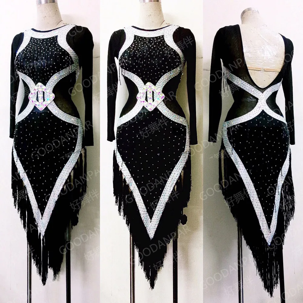 2017 NEW Latin dance costume sexy long sleeves tassel latin dance dress for women latin dance costume dress black lycra
2017 NEW Latin dance costume sexy long sleeves tassel latin dance dress for women latin dance costume dress black lycra