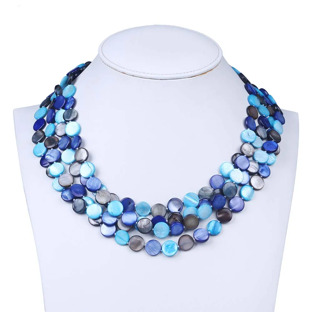 New 4 Rows Strands Shell Necklace Mix Blue Cololrs Choker Necklace 13mm For Summer Spring
New 4 Rows Strands Shell Necklace Mix Blue Cololrs Choker Necklace 13mm For Summer Spring