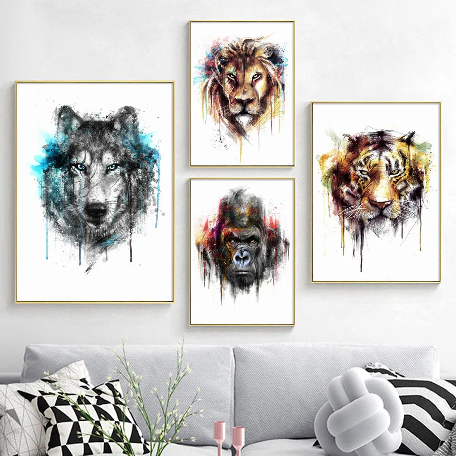 Abstract Wolf Tiger Lion Orangutan Nordic Posters And Prints Wall Art Canvas Painting Wall Pictures For Living Room Home Decor
Abstract Wolf Tiger Lion Orangutan Nordic Posters And Prints Wall Art Canvas Painting Wall Pictures For Living Room Home Decor
