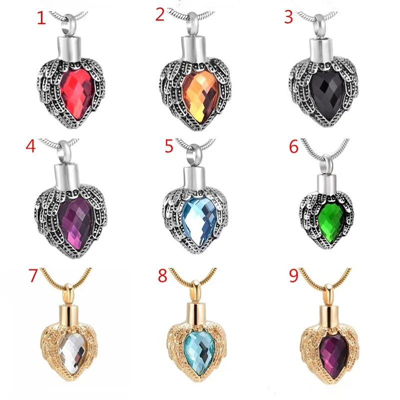 IJD8719 Angel Wing Wrapped Birthstone Memorial Urn Necklace for Ashes of Loved One,Waterproof Stainless Steel Cremation Jewelry
IJD8719 Angel Wing Wrapped Birthstone Memorial Urn Necklace for Ashes of Loved One,Waterproof Stainless Steel Cremation Jewelry