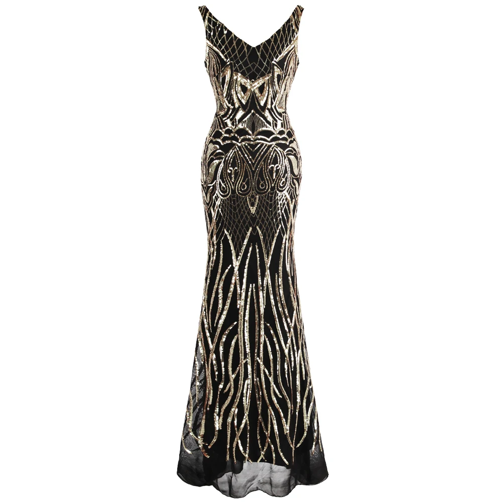 Angel-fashions Women's V Neck Party Gown Pattern Sequin Sleeveless Backless Flapper robe de soiree Mermaid Evening Dress 412
Angel-fashions Women's V Neck Party Gown Pattern Sequin Sleeveless Backless Flapper robe de soiree Mermaid Evening Dress 412