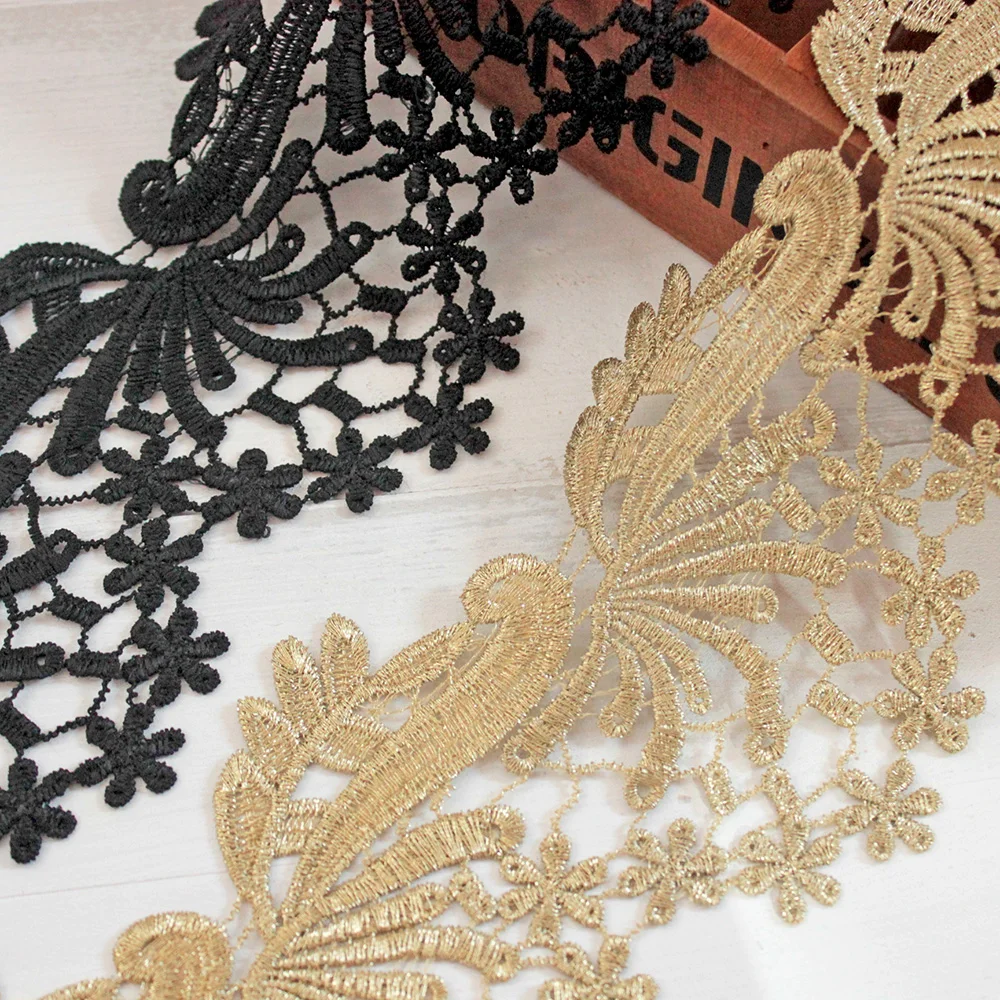 1Yard 10cm Width Gold Black Lace Water Soluble Trim Ribbon Embroidered Lace Fabric Sewing For Wedding Bridal Dress Lace Motifs
1Yard 10cm Width Gold Black Lace Water Soluble Trim Ribbon Embroidered Lace Fabric Sewing For Wedding Bridal Dress Lace Motifs