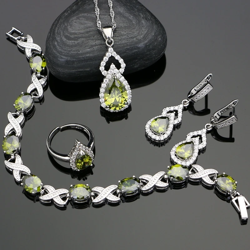 Olive Green Cubic Zirconia Silver 925 Jewelry Sets For Women Wedding Open Ring Accessories Europeans Americans Necklace Set
Olive Green Cubic Zirconia Silver 925 Jewelry Sets For Women Wedding Open Ring Accessories Europeans Americans Necklace Set