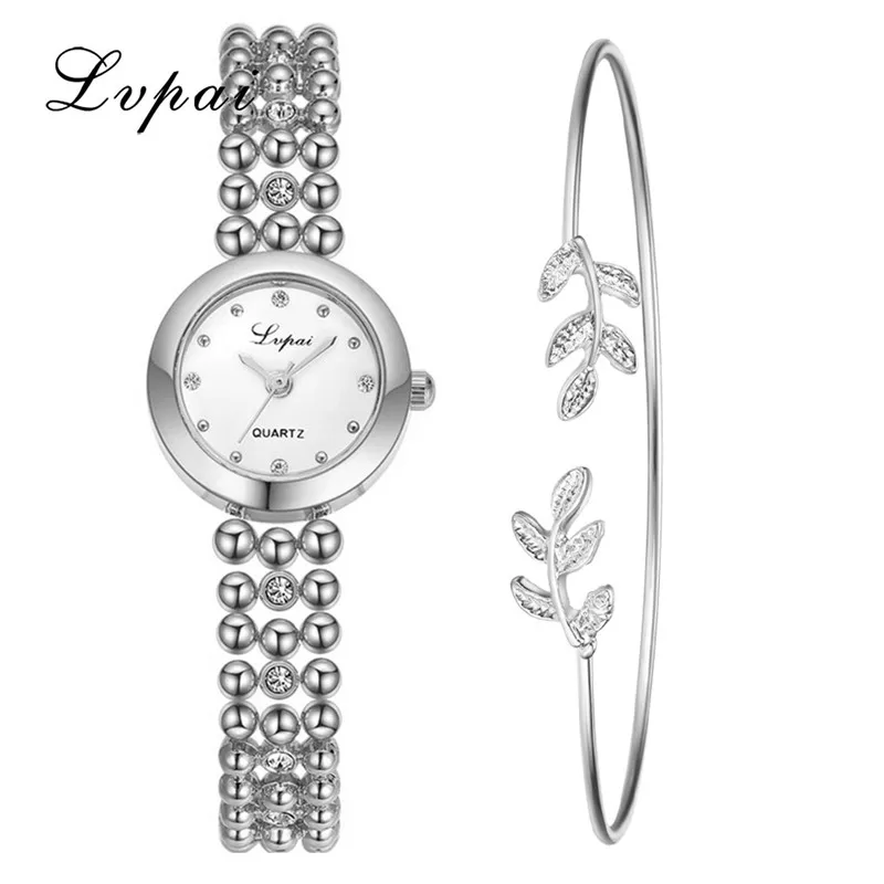 LVPAI Brand 2pcs/Set Luxury women watch Fashion Diamond Beaded Chain Ladies WristWatches Gift Temperament Leaves Bracelet A4
LVPAI Brand 2pcs/Set Luxury women watch Fashion Diamond Beaded Chain Ladies WristWatches Gift Temperament Leaves Bracelet A4