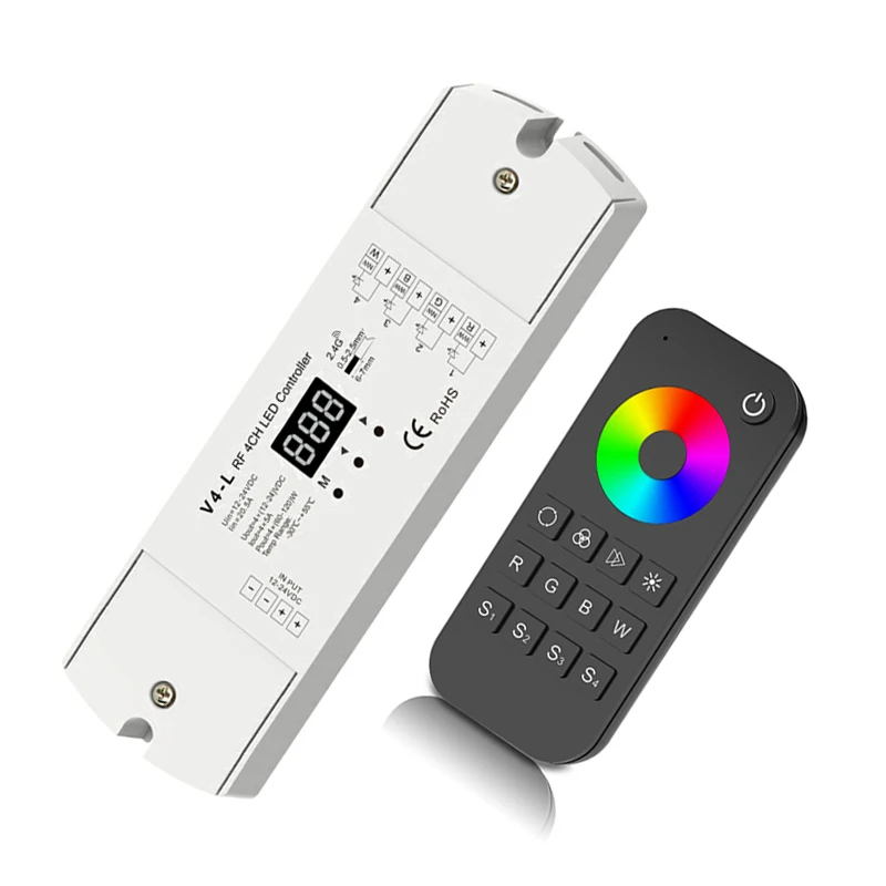 Контроллер светодиодной ленты CCT RGB RGBW, 2,4 ГГц, Радиочастотный пульт дистанционного управления RT4 и беспроводной приемник с цифровым дисплеем, 4-канальный выход 12 В, 24 В, 20 А
Контроллер светодиодной ленты CCT RGB RGBW, 2,4 ГГц, Радиочастотный пульт дистанционного управления RT4 и беспроводной приемник с цифровым дисплеем, 4-канальный выход 12 В, 24 В, 20 А