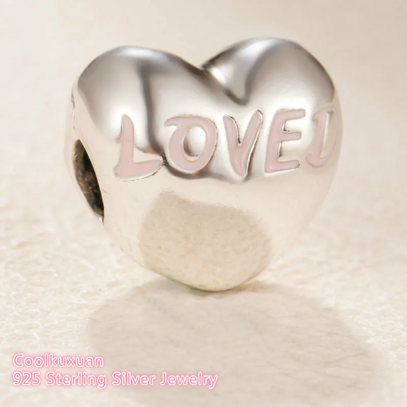 925 Sterling Silver Loved Heart Charm, Powder Pink Enamel Clip Beads Fit Original Pandora Charms Bracelet Valentine's Day
925 Sterling Silver Loved Heart Charm, Powder Pink Enamel Clip Beads Fit Original Pandora Charms Bracelet Valentine's Day