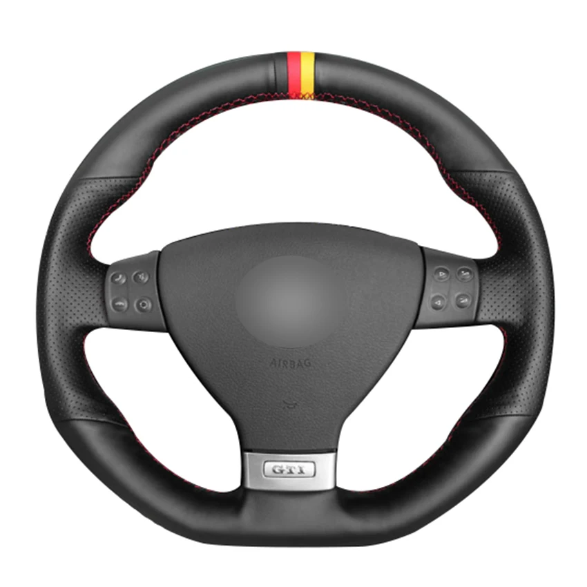 Black Natural Leather Car Steering Wheel Cover for Volkswagen Golf 5 Mk5 GTI VW Golf 5 R32 Passat R GT 2005 
Black Natural Leather Car Steering Wheel Cover for Volkswagen Golf 5 Mk5 GTI VW Golf 5 R32 Passat R GT 2005