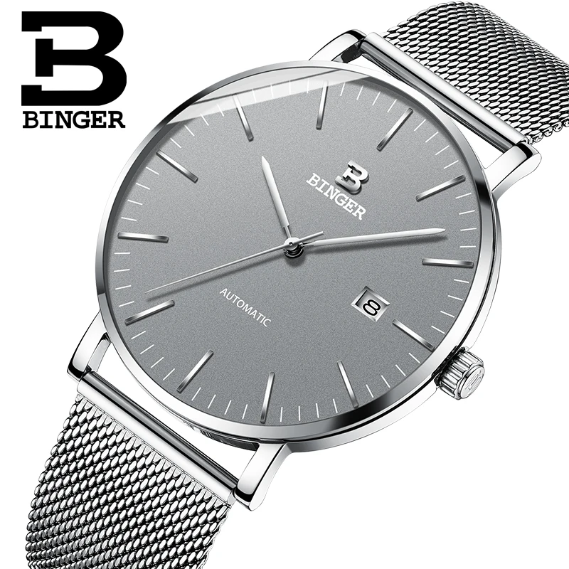 Швейцарские мужские часы Бингер роскошные брендовые автоматические