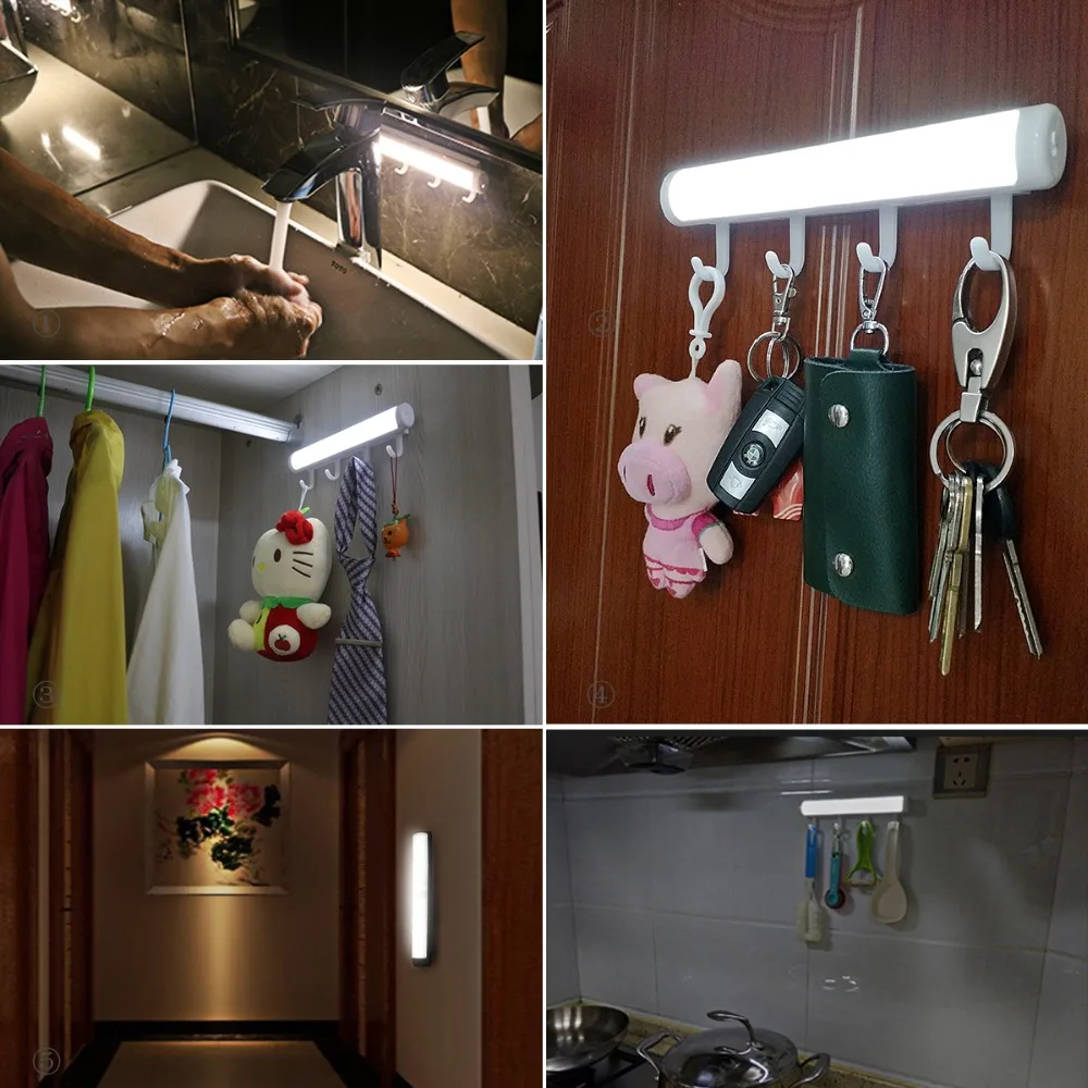 LED Hook Lights DC5V Under Cabinet Lamp Auto Motion Sensor Night Light AA Battery Powered LED Lighting for Closet/Wardrobe
LED Hook Lights DC5V Under Cabinet Lamp Auto Motion Sensor Night Light AA Battery Powered LED Lighting for Closet/Wardrobe